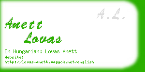 anett lovas business card